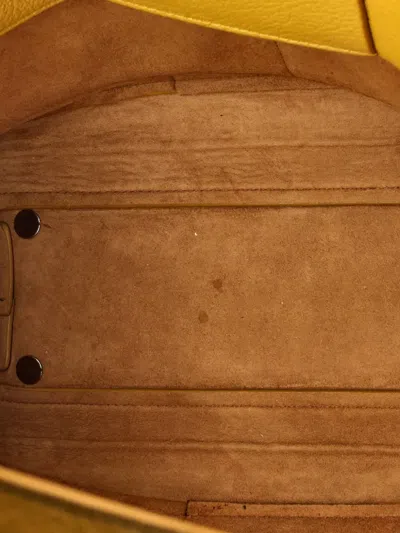 Pre-owned Bottega Veneta Arco Bag Maxi Intrecciato Leather Medium Shoulder Bag In Yellow