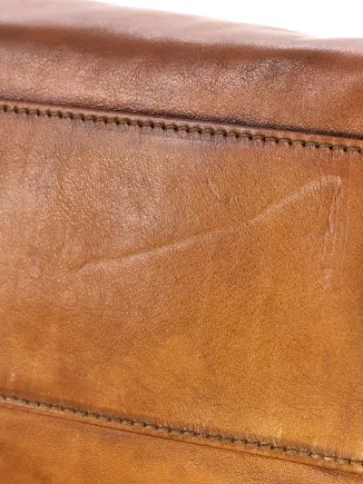 Pre-owned Miu Miu Zip Top Handle Bauletto Bag Calfskin Shoulder Bag In Brown