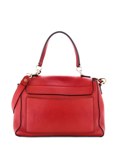 Pre-owned Chloé Faye Day Bag Leather Small Satchel In Red