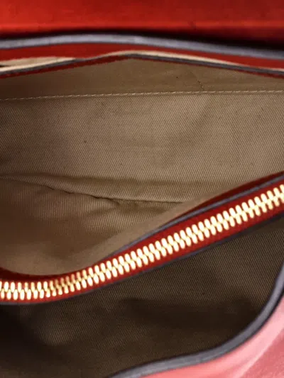 Pre-owned Chloé Faye Day Bag Leather Small Satchel In Red