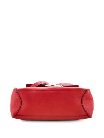 Pre-owned Chloé Faye Day Bag Leather Small Satchel In Red