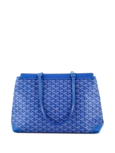 Pre-owned Goyard Bellechasse Bag Coated Canvas Pm Tote Bag In Blue