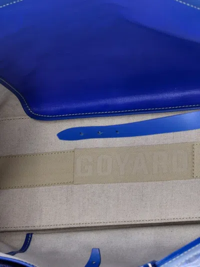 Pre-owned Goyard Bellechasse Bag Coated Canvas Pm Tote Bag In Blue