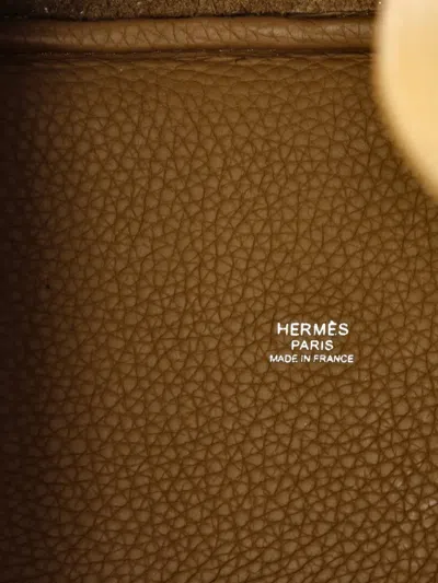 Pre-owned Hermes Picotin Lock Bag Clemence Pm Bucket Bag In Neutral