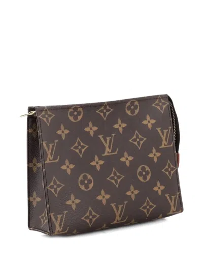 Pre-owned Louis Vuitton Toiletry Monogram Canvas 19 Pouch In Brown