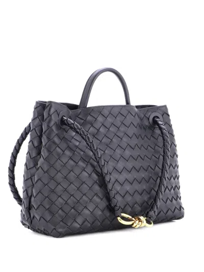 Pre-owned Bottega Veneta Andiamo Top Handle Bag Intrecciato Nappa Medium Satchel In Black