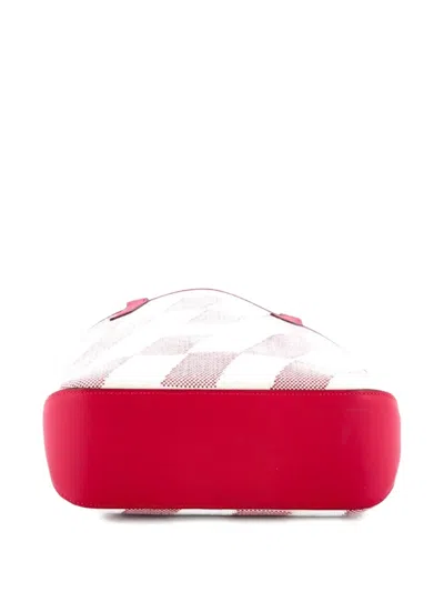 Pre-owned Hermes Cabas H En Biais Tote Canvas With Leather 27 Shoulder Bag In Pink