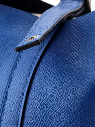 Pre-owned Hermes Picotin Lock Bag Tressage Epsom Pm Bucket Bag In Blue