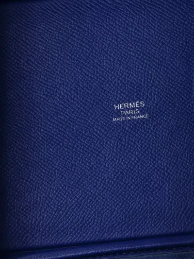 Pre-owned Hermes Picotin Lock Bag Tressage Epsom Pm Bucket Bag In Blue