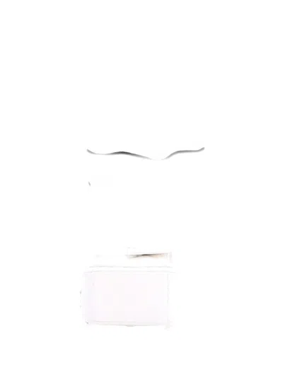 Pre-owned Chanel Classic Cc Chain Pocket Quilted Caviar Mini Backpack In White