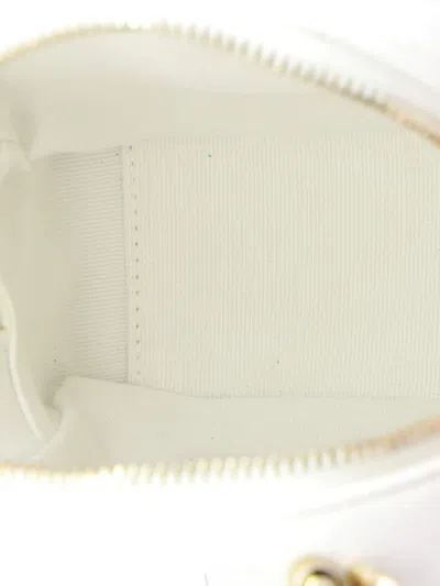 Pre-owned Chanel Classic Cc Chain Pocket Quilted Caviar Mini Backpack In White