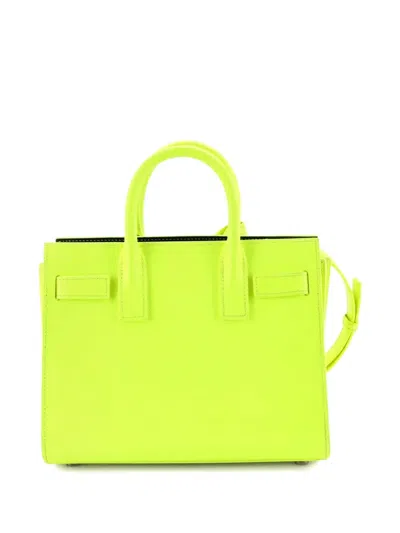 Pre-owned Saint Laurent Sac De Jour Bag Leather Nano Tote Bag In Green