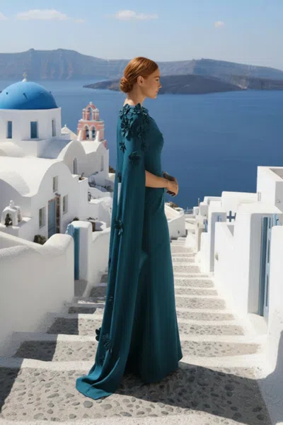 Terani Couture 261m6687 Dark Green 8 Sale In Blue