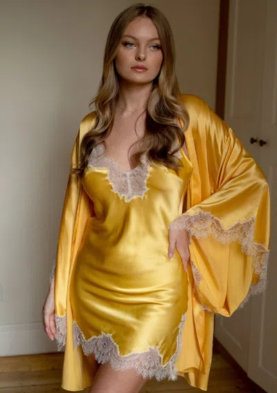 Gilda & Pearl Secret Garden Short Slip In Gold