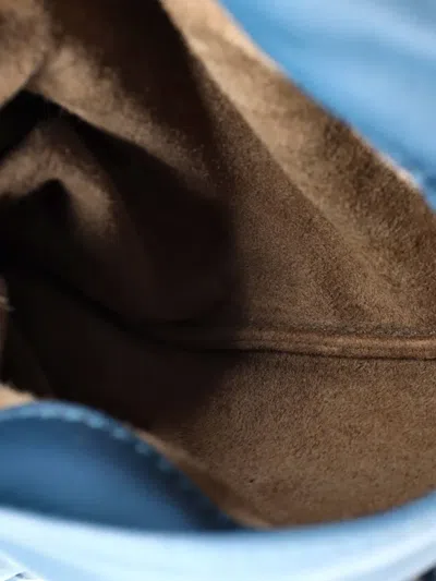 Pre-owned Bottega Veneta Expandable Chain Intrecciato Nappa Small Crossbody Bag In Blue