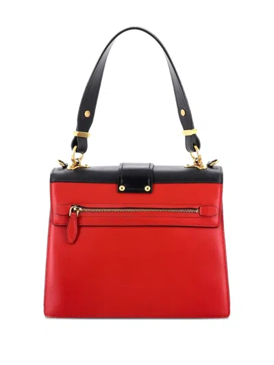 Pre-owned Prada Cahier Convertible City Calf And Saffiano Medium Shoulder Bag In Black