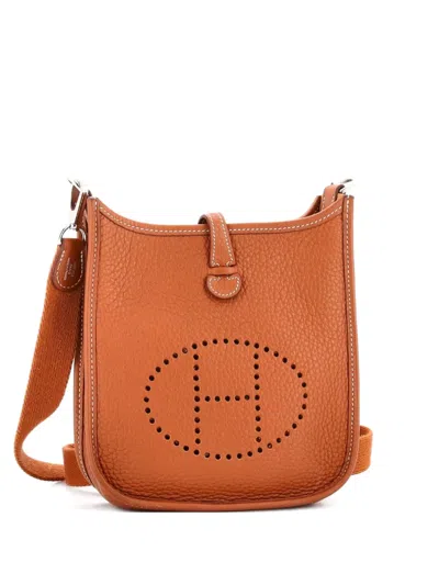 Pre-owned Hermes Evelyne Bag Gen Iii Clemence Tpm Crossbody Bag In Brown