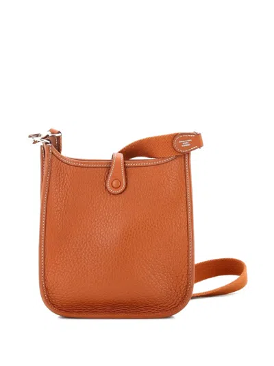 Pre-owned Hermes Evelyne Bag Gen Iii Clemence Tpm Crossbody Bag In Brown