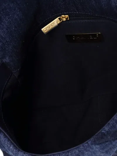 Pre-owned Chanel 19 Flap Bag Quilted Denim Medium Shoulder Bag In Blue