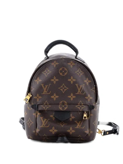 Pre-owned Louis Vuitton Palm Springs Monogram Canvas Mini Backpack In Brown