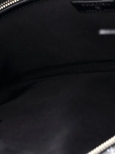 Pre-owned Chanel Camellia Logo Wristlet Printed Coated Canvas Medium Clutch Bag In Neutral