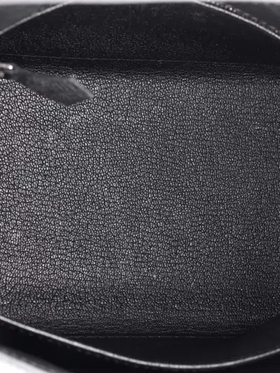 Pre-owned Hermes Kelly Handbag Black Epsom With Palladium Hardware 25 Satchel