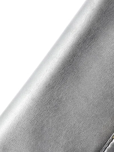 Pre-owned Dior J'a On Chain Leather Clutch Bag In Silver