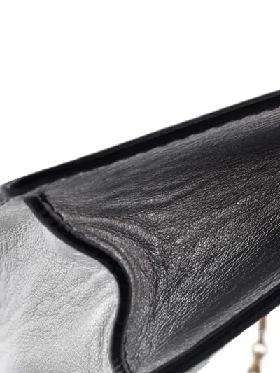 Pre-owned Dior J'a On Chain Leather Clutch Bag In Silver