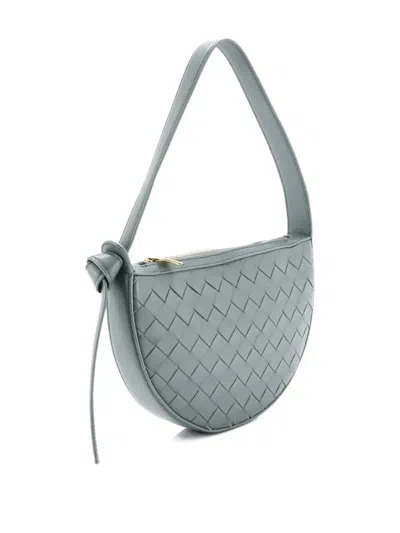 Pre-owned Bottega Veneta Sunrise Intrecciato Leather Mini Shoulder Bag In Green