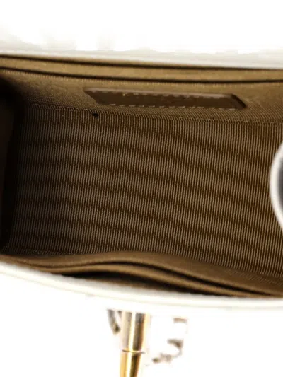 Pre-owned Chanel Chic Pearls Flap Clutch With Chain Quilted Goatskin Mini Crossbody Bag In White