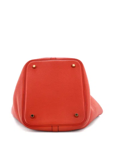 Pre-owned Hermes Picotin Lock Bag Maurice Mm Bucket Bag In Orange