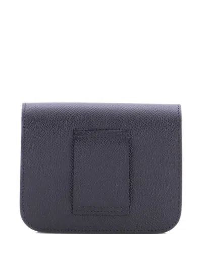 Pre-owned Hermes Constance Slim Wallet Epsom Small Wallets In Black