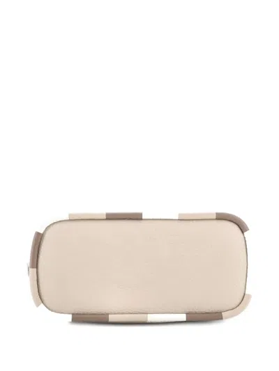 Pre-owned Fendi Selleria Convertible Leather Medium Tote Bag In Neutral