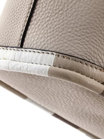 Pre-owned Fendi Selleria Convertible Leather Medium Tote Bag In Neutral