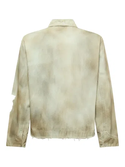 Kusikohc Distressed Denim Jacket In Green