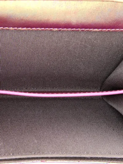 Pre-owned Chanel Classic Flap Card Holder On Chain Quilted Iridescent Lambskin Mini Clutch Bag In Purple
