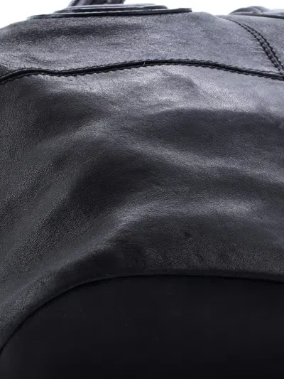 Pre-owned Givenchy Nightingale 中号皮质斜挎包 In Black