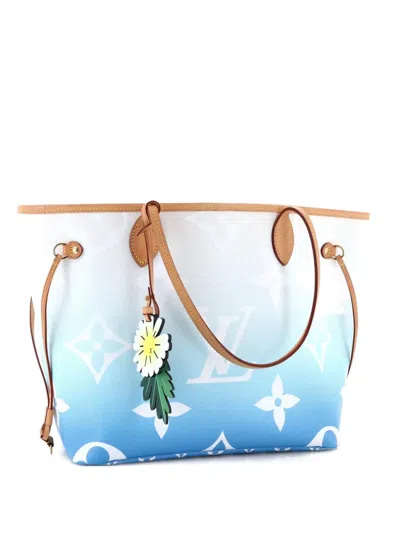 Pre-owned Louis Vuitton Neverfull Nm By The Pool Monogram Giant Mm Tote Bag In Blue