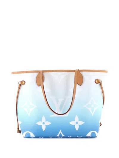 Pre-owned Louis Vuitton Neverfull Nm By The Pool Monogram Giant Mm Tote Bag In Blue