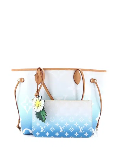 Pre-owned Louis Vuitton Neverfull Nm By The Pool Monogram Giant Mm Tote Bag In Blue