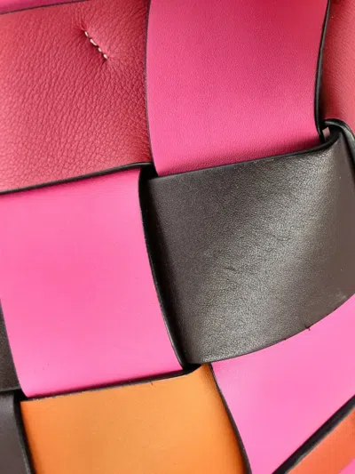 Pre-owned Loewe Woven Basket Bag Leather Small Tote Bag In Multi