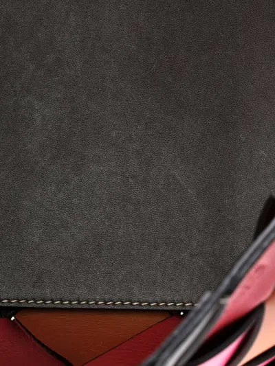 Pre-owned Loewe Woven Basket Bag Leather Small Tote Bag In Multi