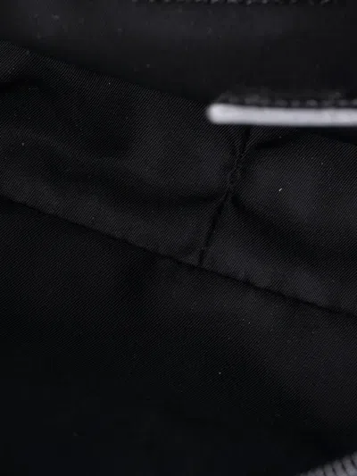 Pre-owned Prada Front Pocket Re-nylon With Saffiano Leather Belt Bag In Black