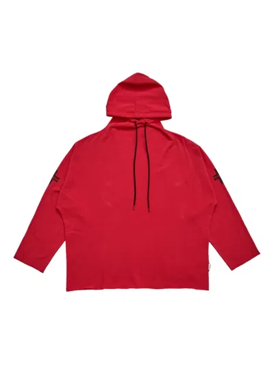 Prototypes Twisted Hood Longsleeve Hoodie In Red