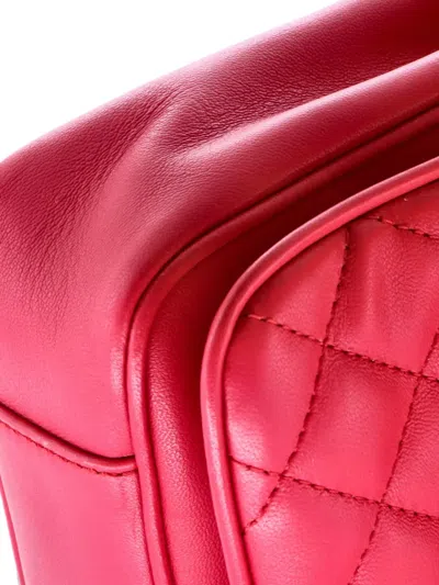 Pre-owned Chanel Lovely Day Square Flap Bag Quilted Lambskin Medium Crossbody Bag In Pink