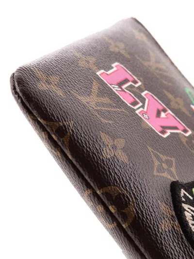 Pre-owned Louis Vuitton City Pouch Limited Edition Patches Monogram Canvas Clutch Bag In Brown