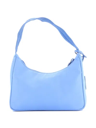 Pre-owned Prada Re-edition 2000 Tessuto Mini Hobo Bag In Blue