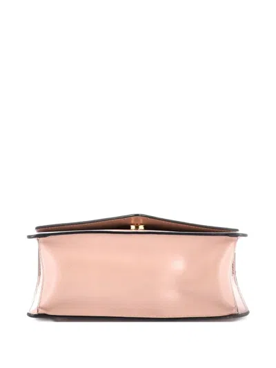 Pre-owned Prada Envelope Flap Chain Shoulder Bag Saffiano Leather Small Crossbody Bag In Neutral