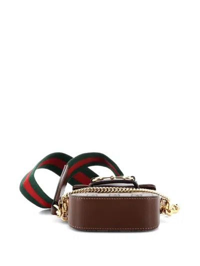 Pre-owned Gucci Horsebit 1955 Flap Wallet With Strap Gg Coated Canvas Crossbody Bag In Brown