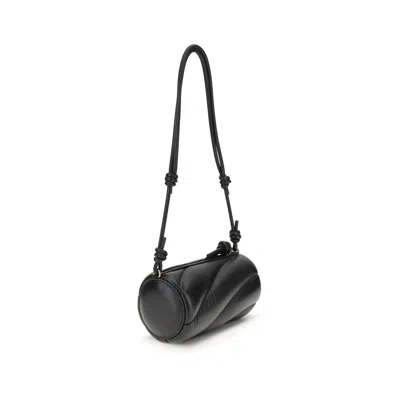 Fiorucci Black Lamb Ovis Aries Aries Shoulder Bag In Black